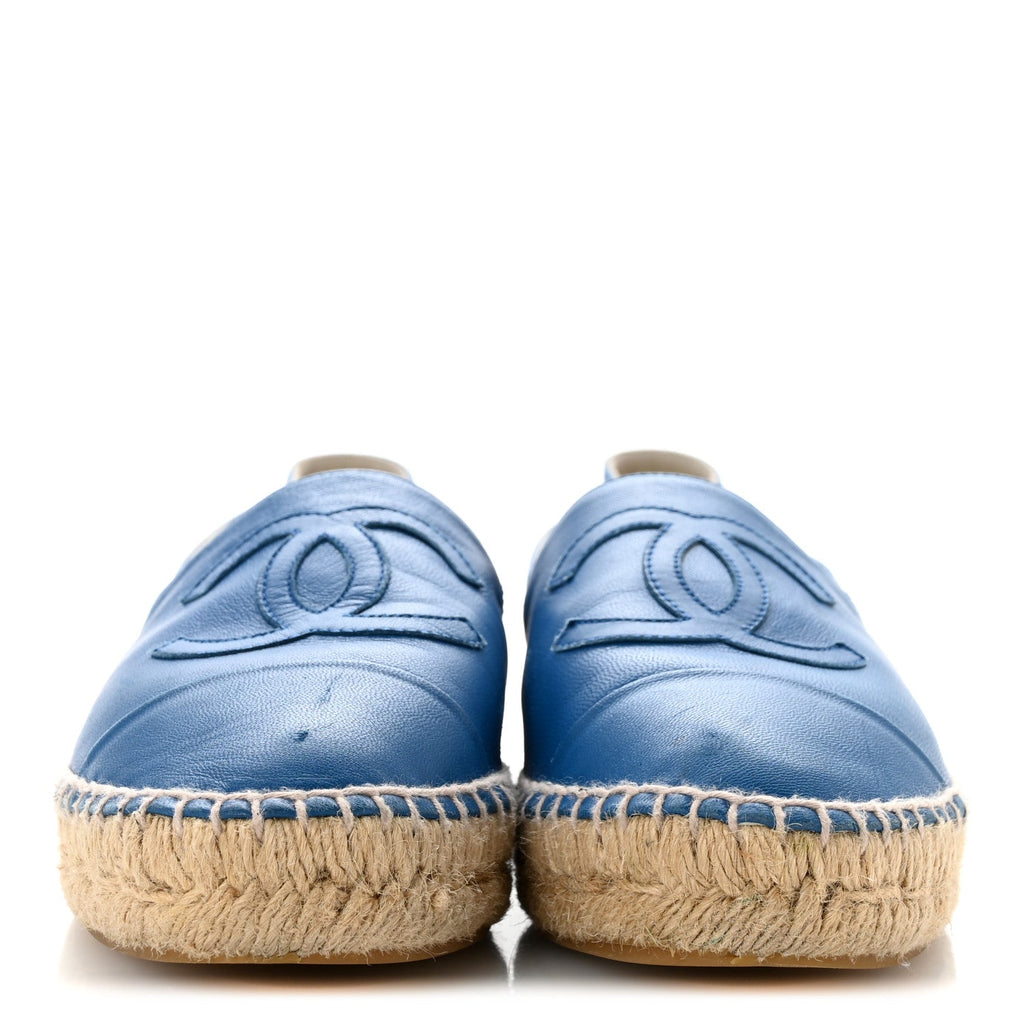 Lambskin CC Espadrilles 37 Blue