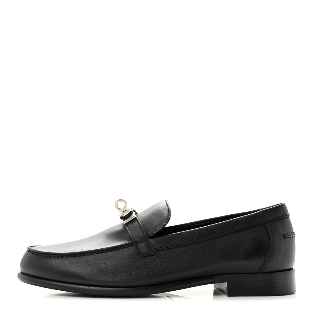 Calfskin Womens Destin Loafers 37.5 Black