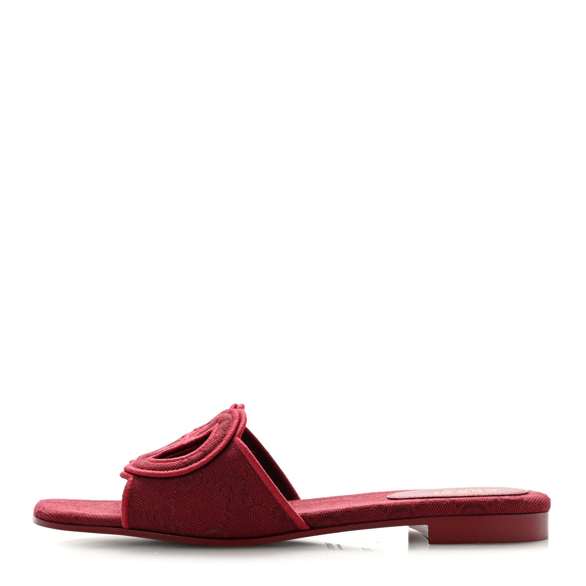 GG Canvas Interlocking G Cut Out Slide Sandals 37.5 Rosso Ancora