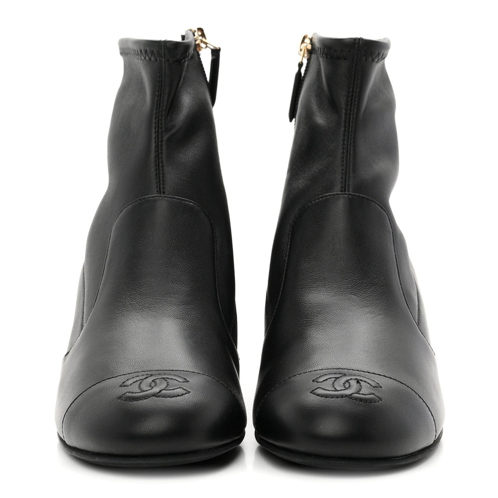 Lambskin Ankle Boots 38 Black