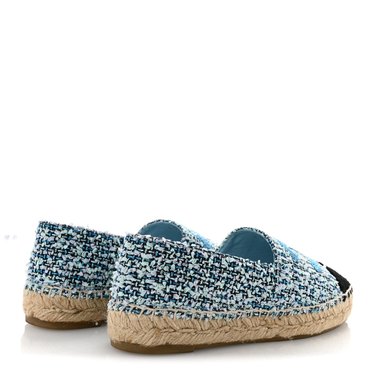 Tweed CC Espadrilles 36 Navy Blue Green Blue