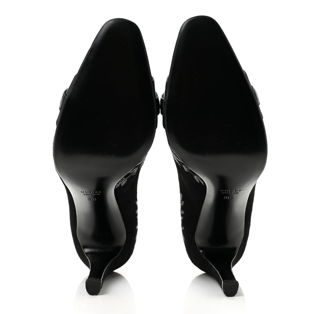 Suede Brocade Pumps 9 Black