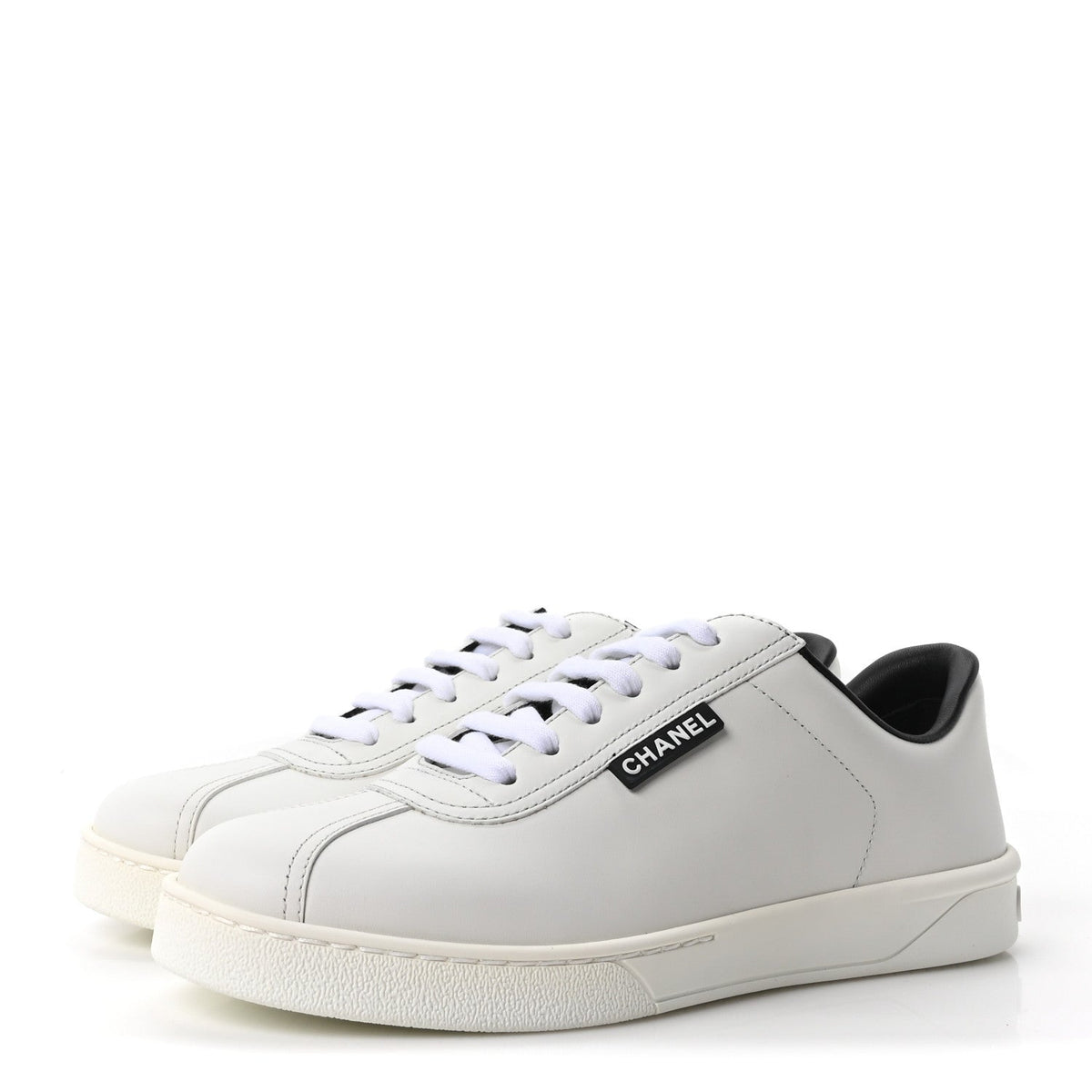 Calfskin CC Womens Sneakers 37.5 White