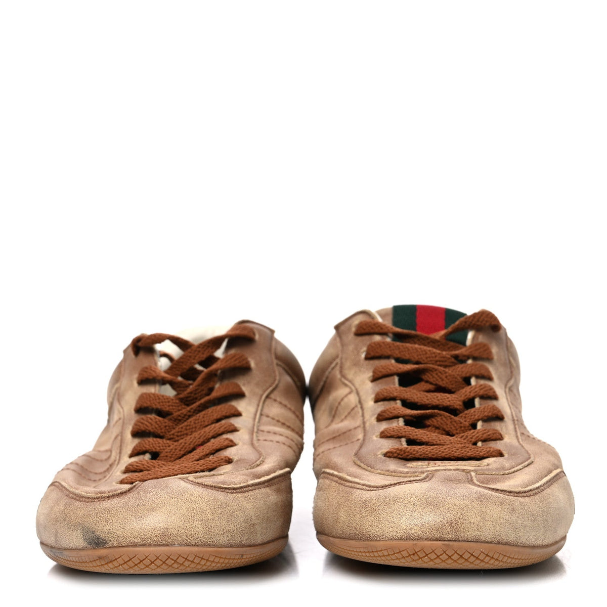 GG Monogram Suede Web Mens Shift Sneakers 9.5 Beige Brown