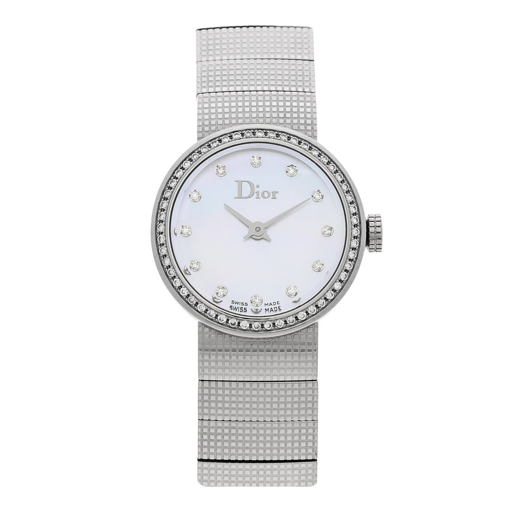 Stainless Steel Diamond Mother of Pearl 23mm La D De Dior Quartz Watch