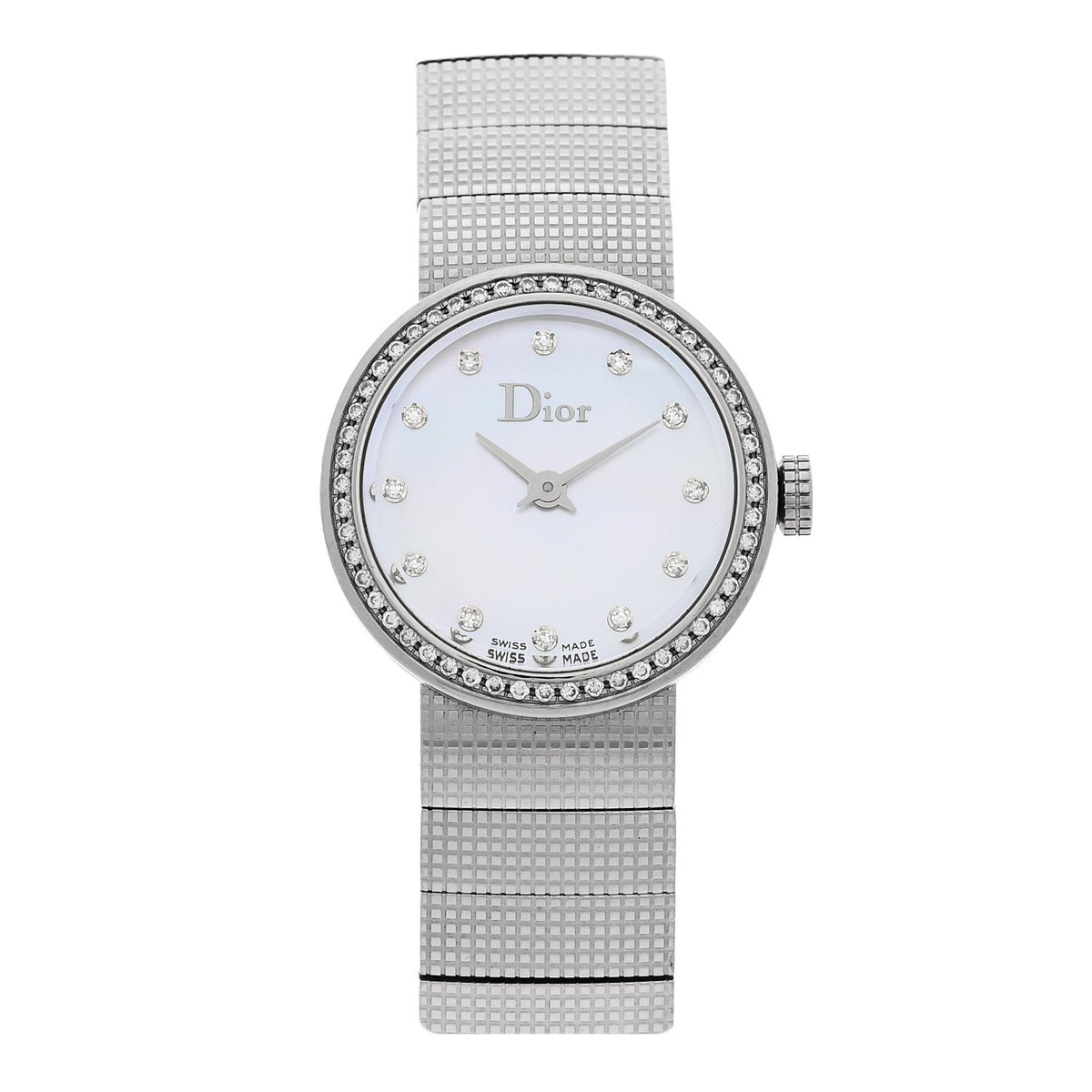 Stainless Steel Diamond Mother of Pearl 23mm La D De Dior Quartz Watch