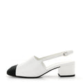 Goatskin Grosgrain Cap Toe CC Slingback Pumps 39 Black