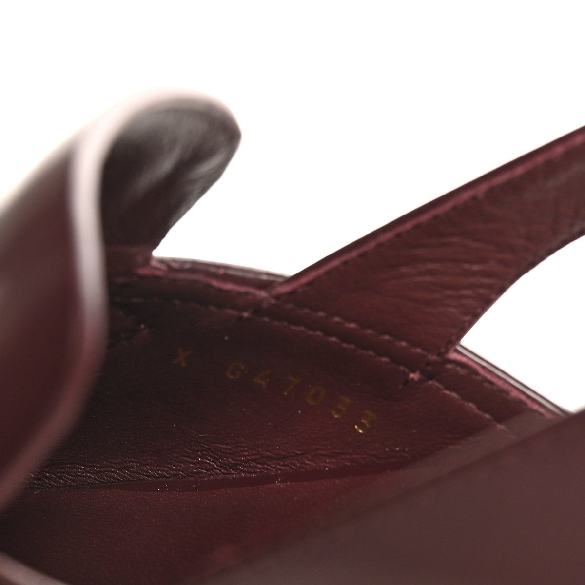 Shiny Calfskin Slingback Loafers 38 Burgundy