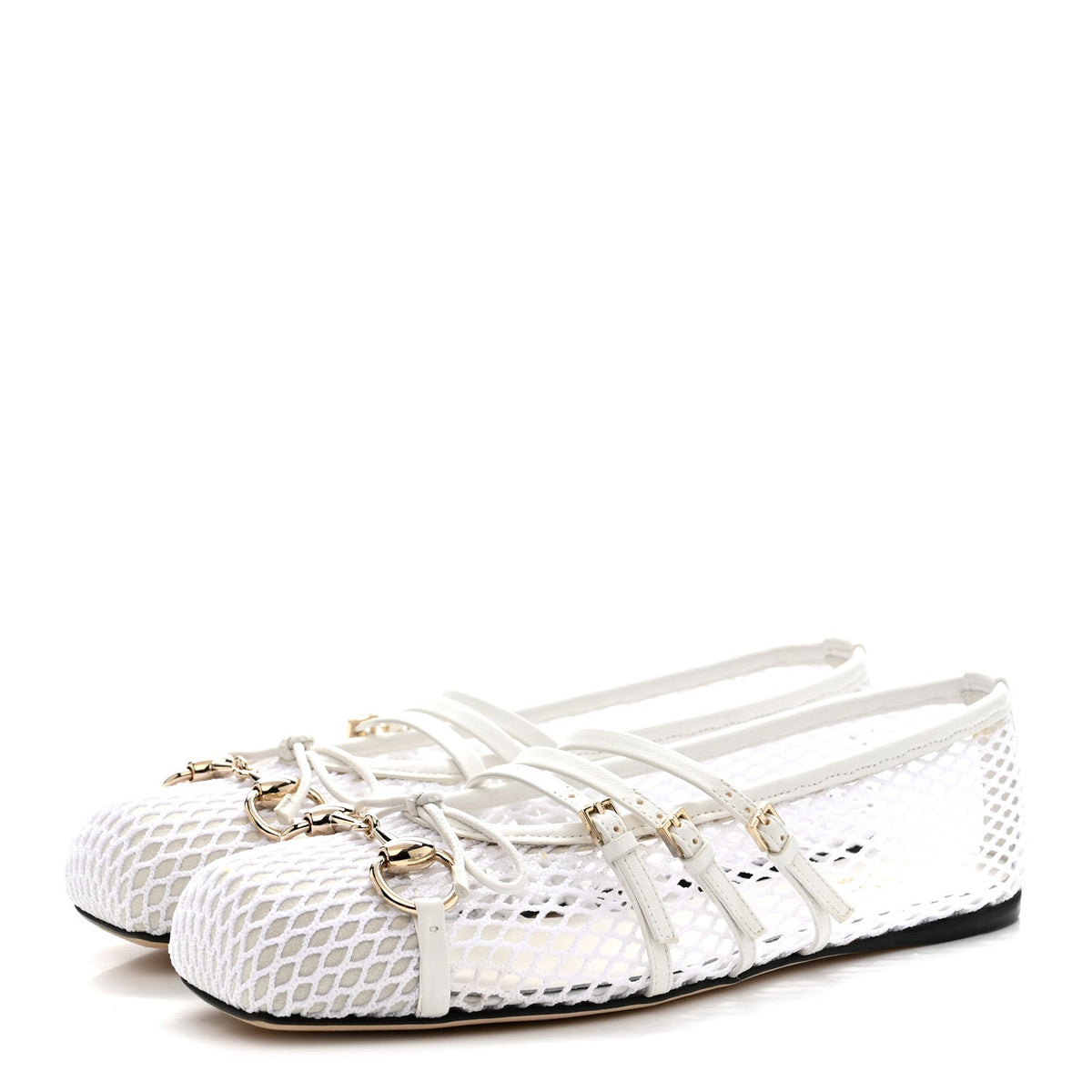 Video Net Nappa Horsebit Ballerina Flats 37 Great White