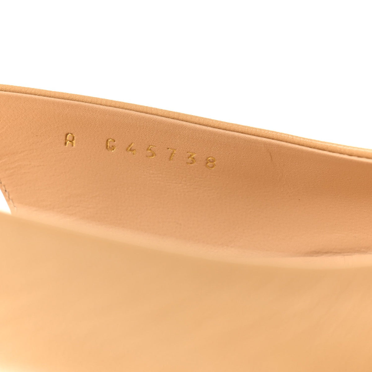 Goatskin Grosgrain Pointed Toe CC Slingback Flats 37 Beige Black