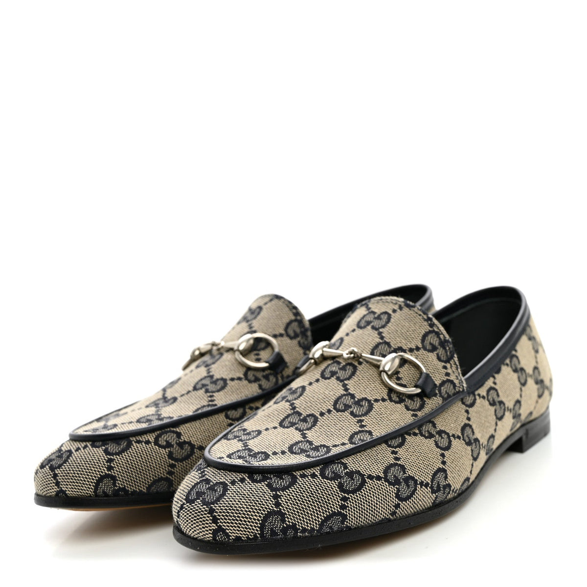 Monogram Malaga Kid Horsebit Womens Jordaan Loafers 36 Beige Blue 36 Beige Blue