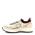 Suede Mixed Fibers Knit Womens CC Sneakers 38 Ivory Burgundy