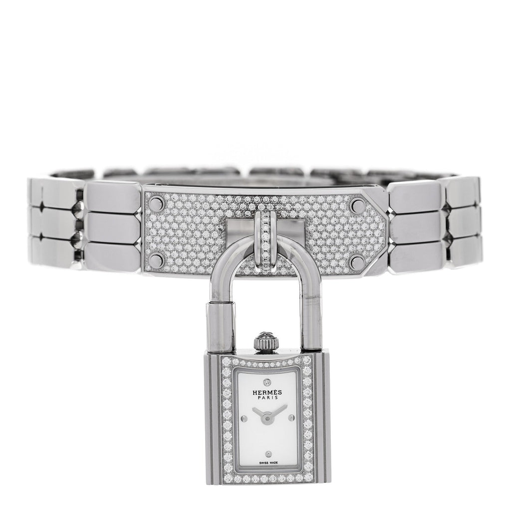 Stainless Steel Diamond Pave 16mm Kelly Quartz Watch