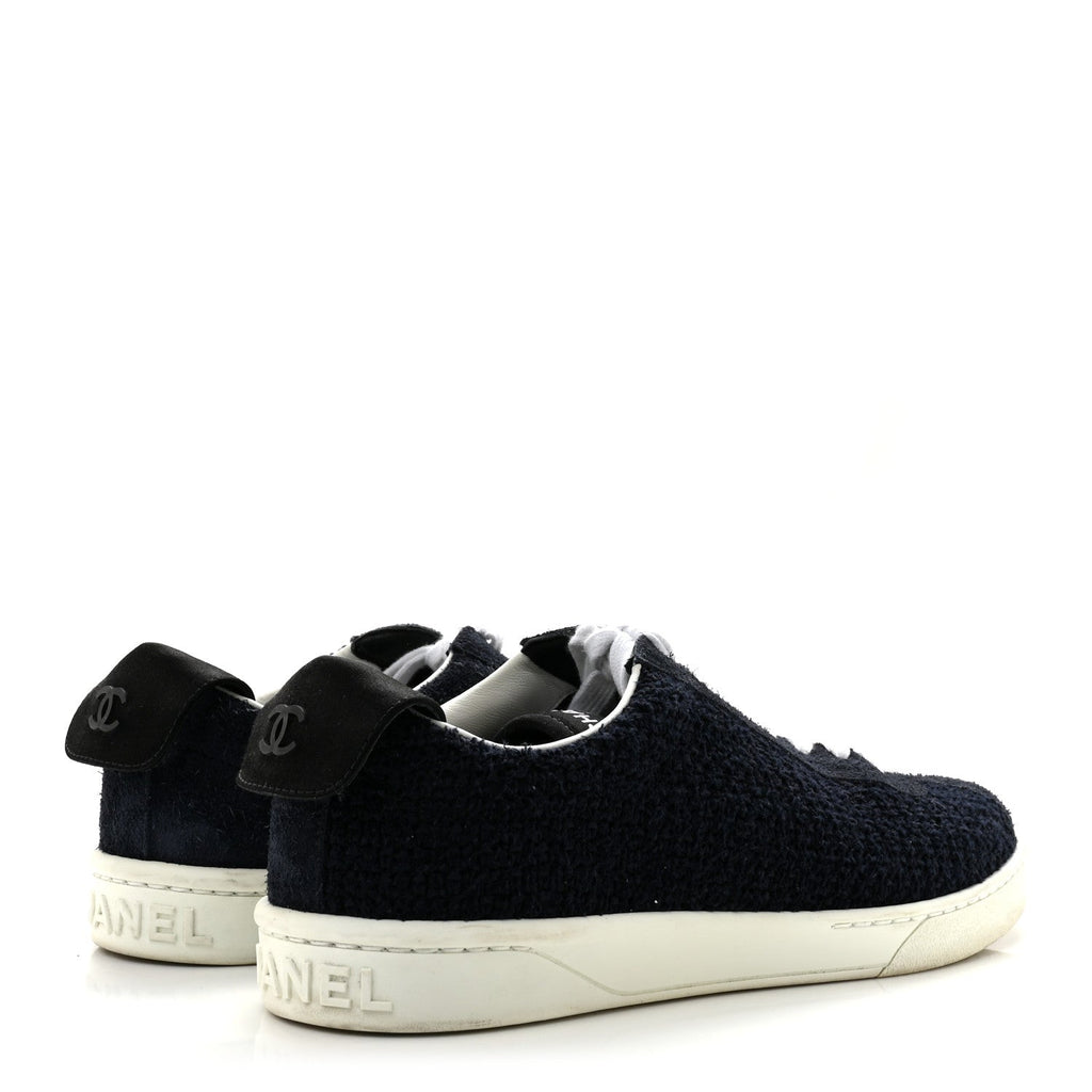 Tweed Suede Womens Sneakers 40.5 Navy
