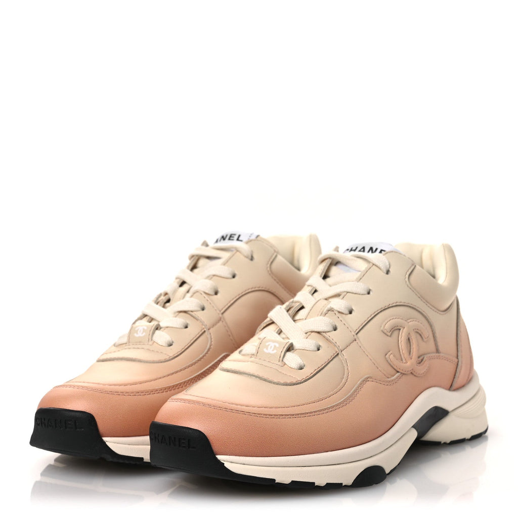 Gradiant Calfskin CC Womens Sneakers 37 Light Orange
