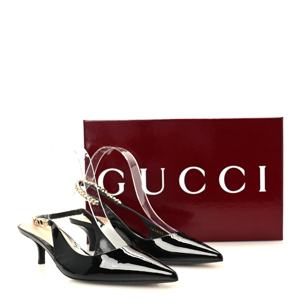 Patent Signoria 35mm Slingback Pumps 37.5 Black