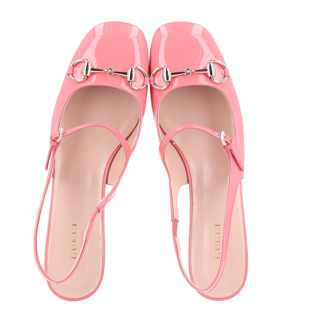 Vernice Crystal Horsebit Charlotte 42mm Slingback Pumps 39 Bubble Gum