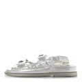 Laminated Lambskin Quilted Velcro Dad Sandals 36.5 White