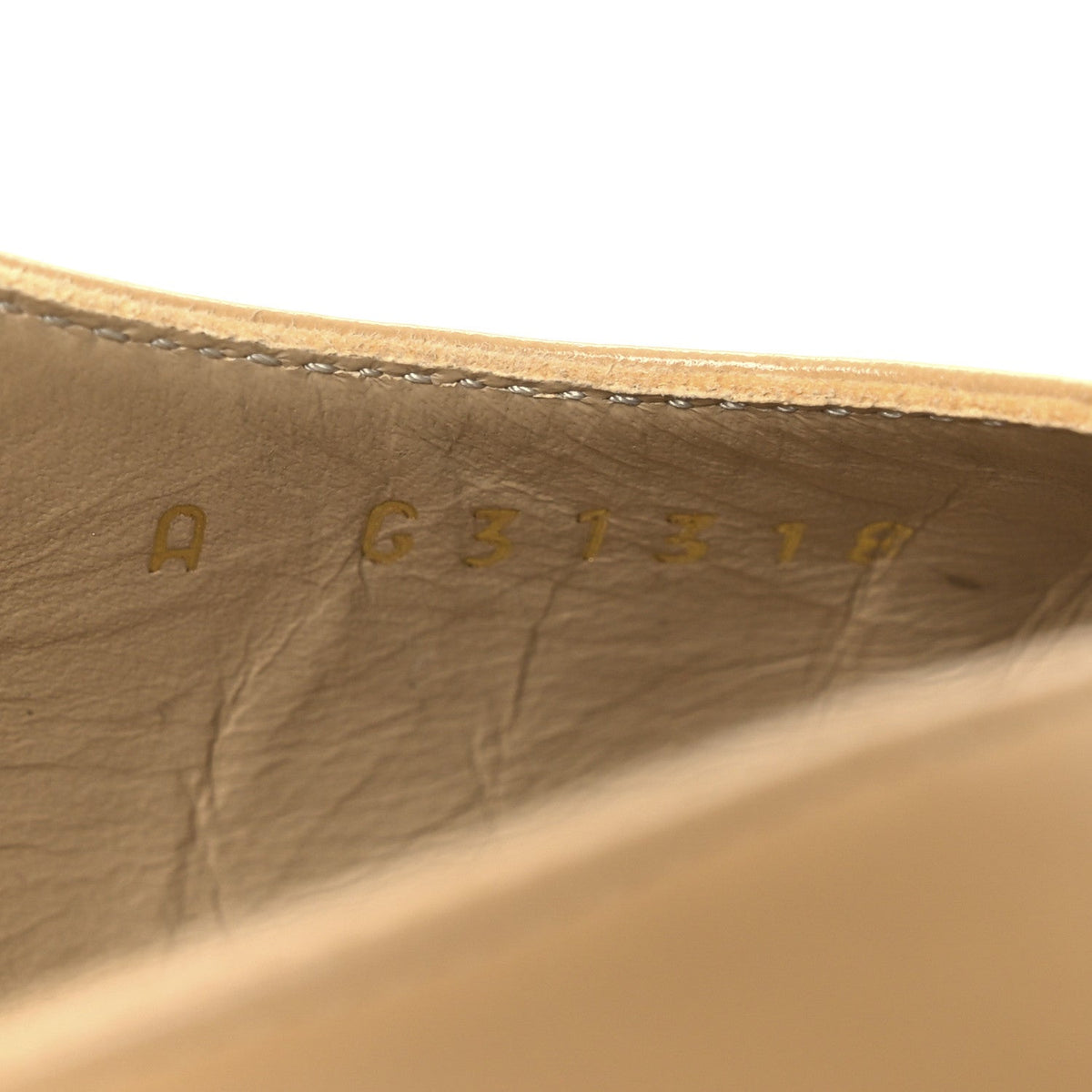 Goatskin Grosgrain Cap Toe CC Slingback Pumps 38.5 Beige Black
