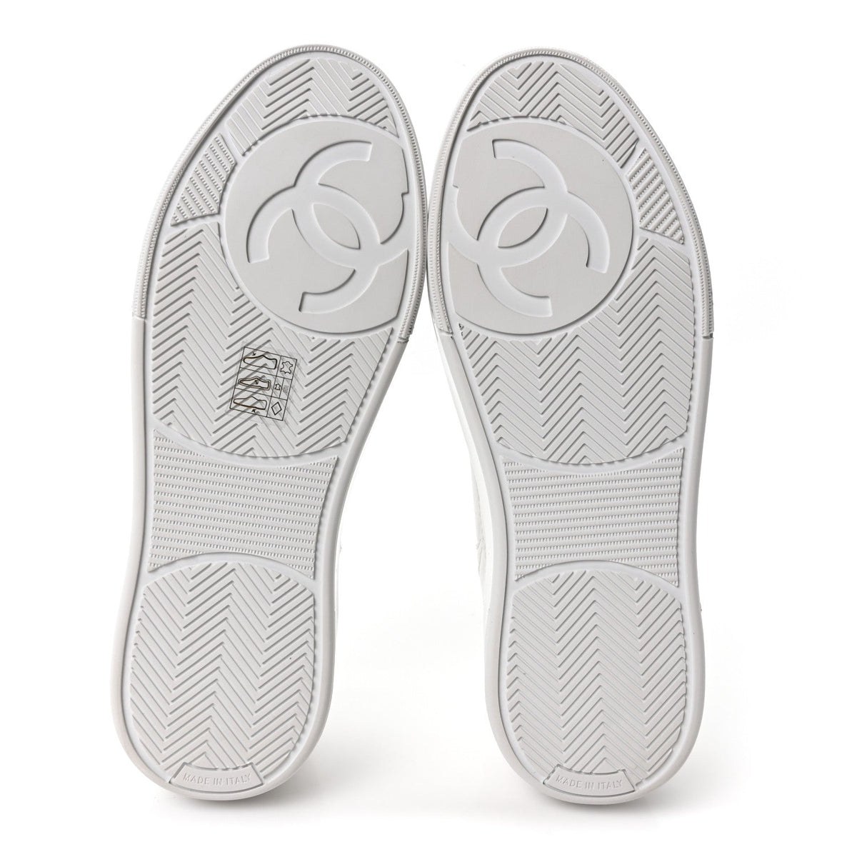 Calfskin Womens CC Sneakers 37.5 White