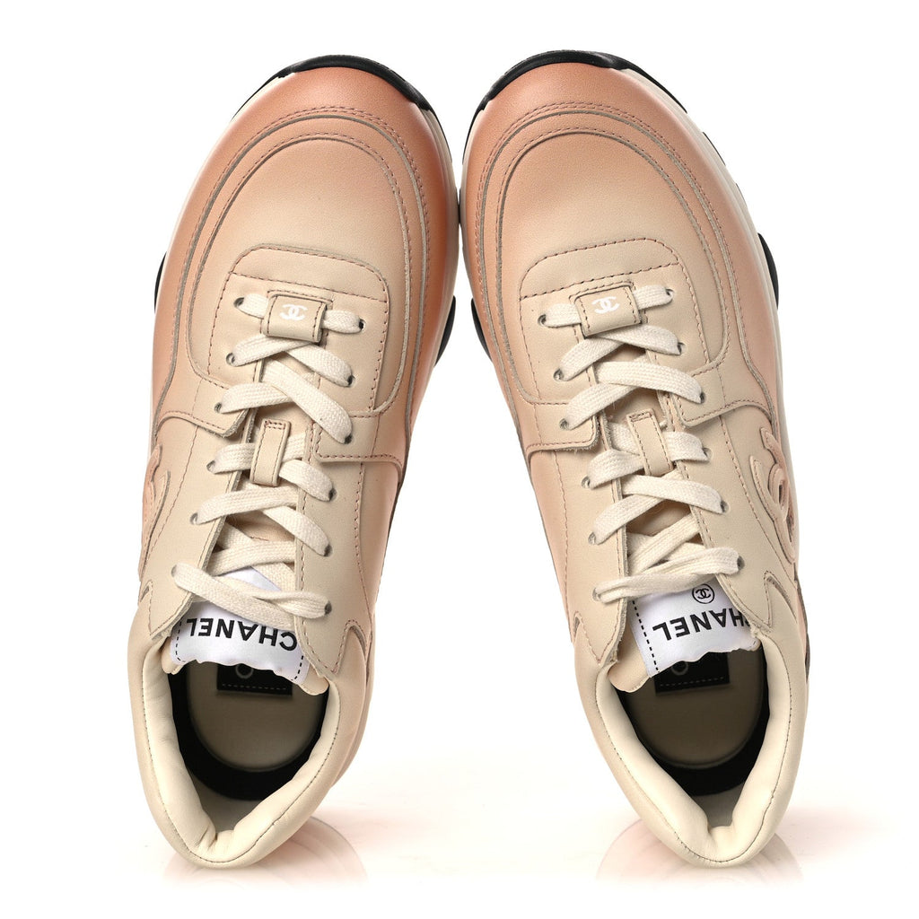 Gradiant Calfskin CC Womens Sneakers 37 Light Orange