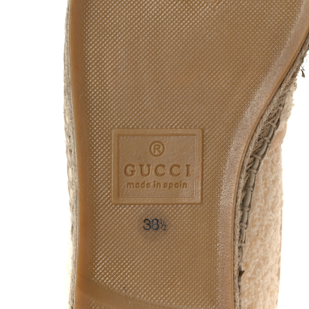 Terry Cloth Interlocking G Espadrilles 38.5 Ivory Dusty White Beige