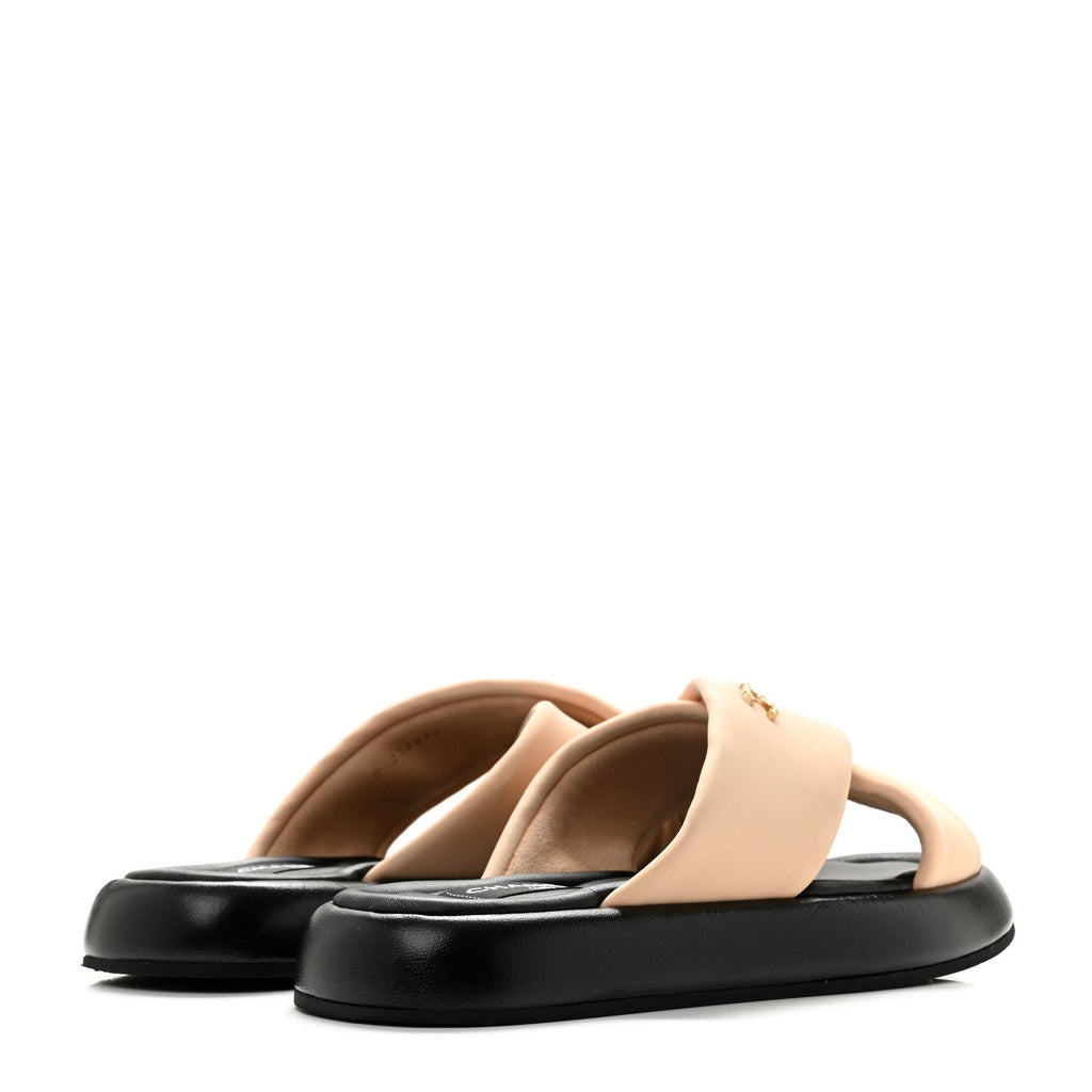 Fabric CC Mules Sandals 40 Light Beige