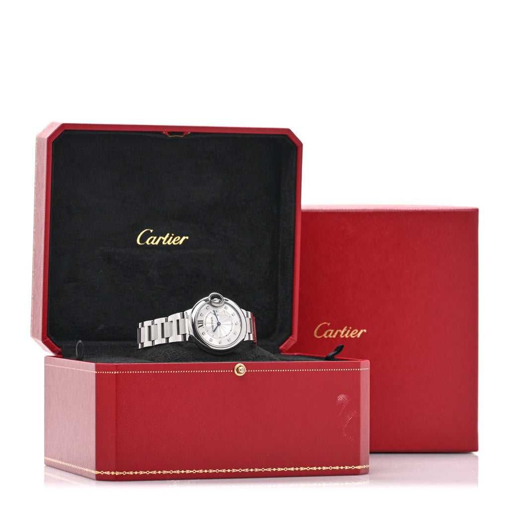 Stainless Steel Diamond 33mm Ballon Bleu De Cartier Quartz Watch