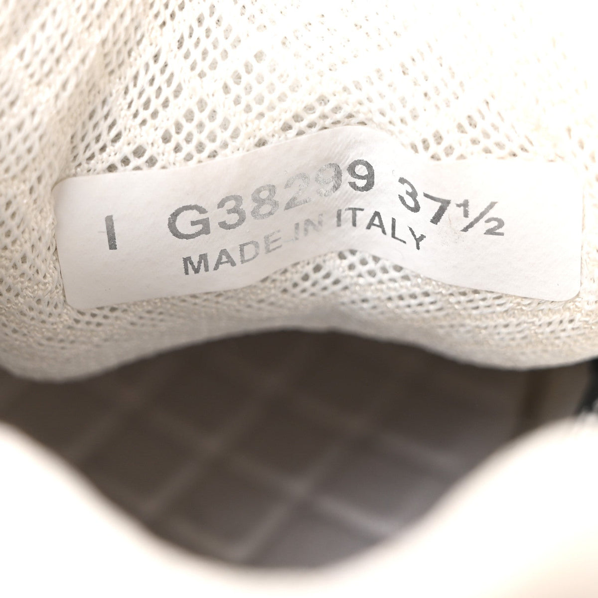 Mesh Suede Calfskin Grained Calfskin Womens CC Sneakers 37.5 Grey White