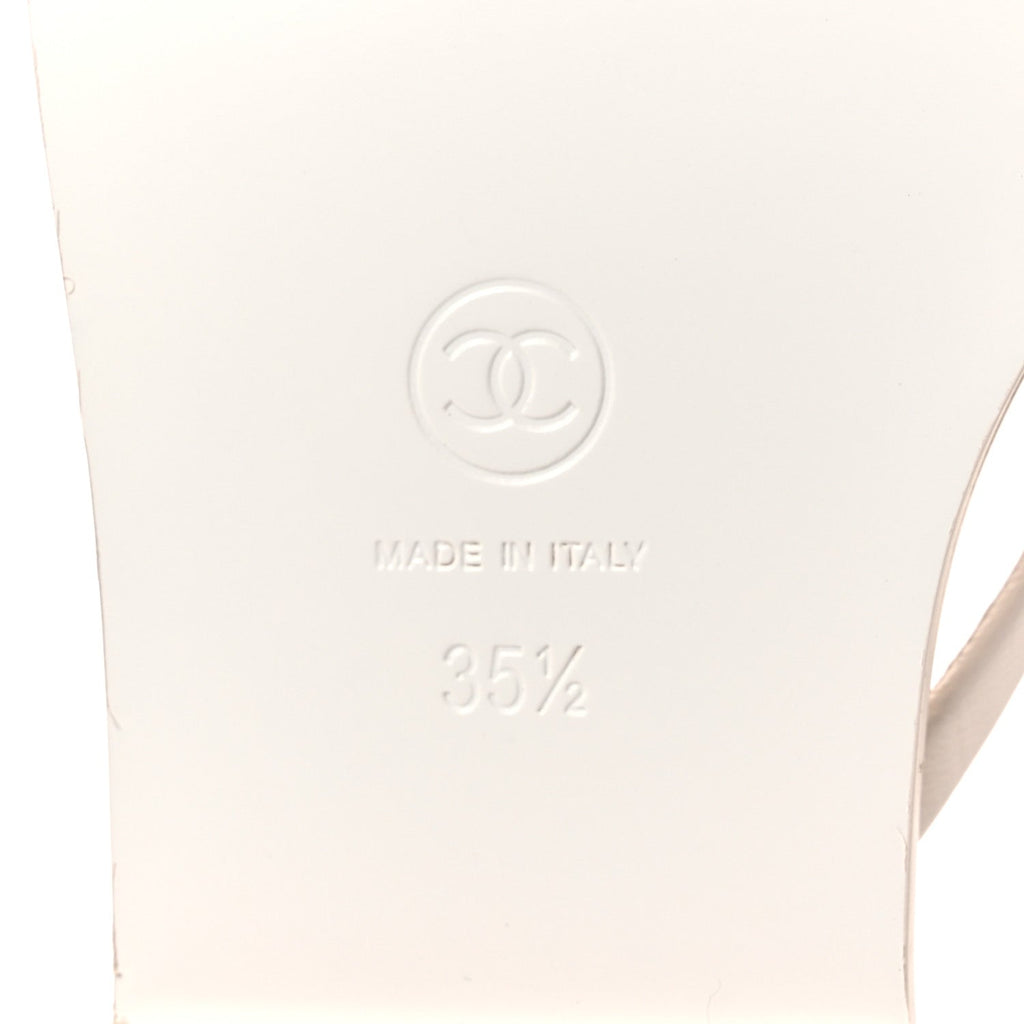 Goatskin CC Times Square Thong Sandals 35.5 White