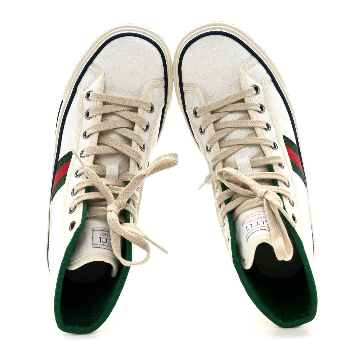 Monogram GG Mignon Web Womens 1977 Tennis High Top Sneakers 37 White