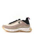 Suede Calfskin Nylon Grosgrain CC Sneakers 37 Beige Pink