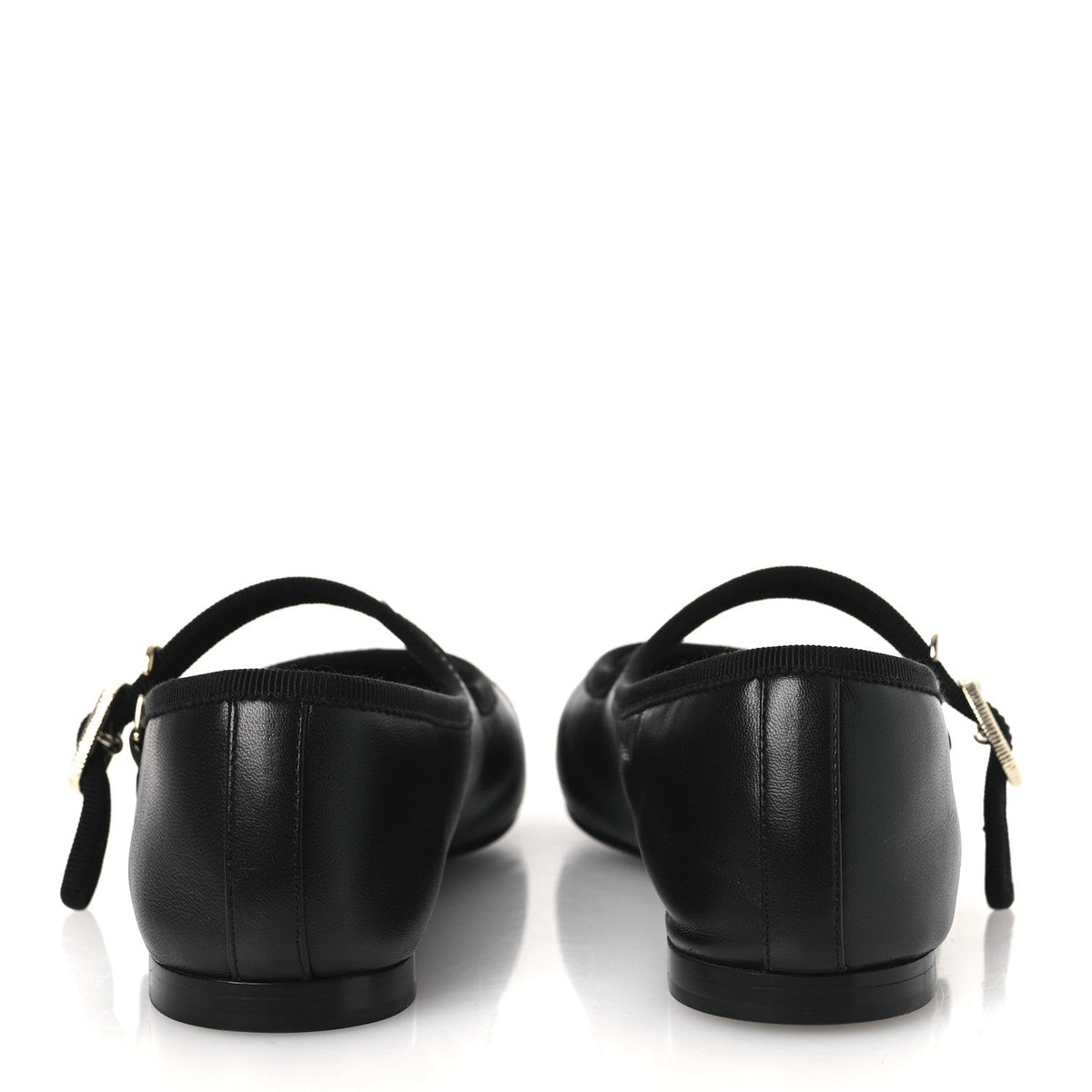 Lambskin Mary Jane Flats 36 Black