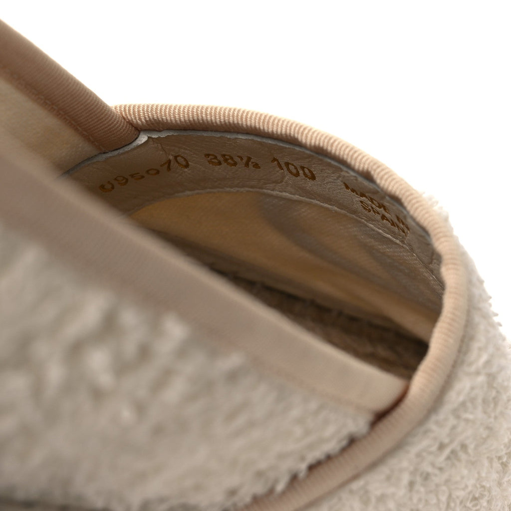 Terry Cloth Interlocking G Espadrilles 38.5 Ivory Dusty White Beige
