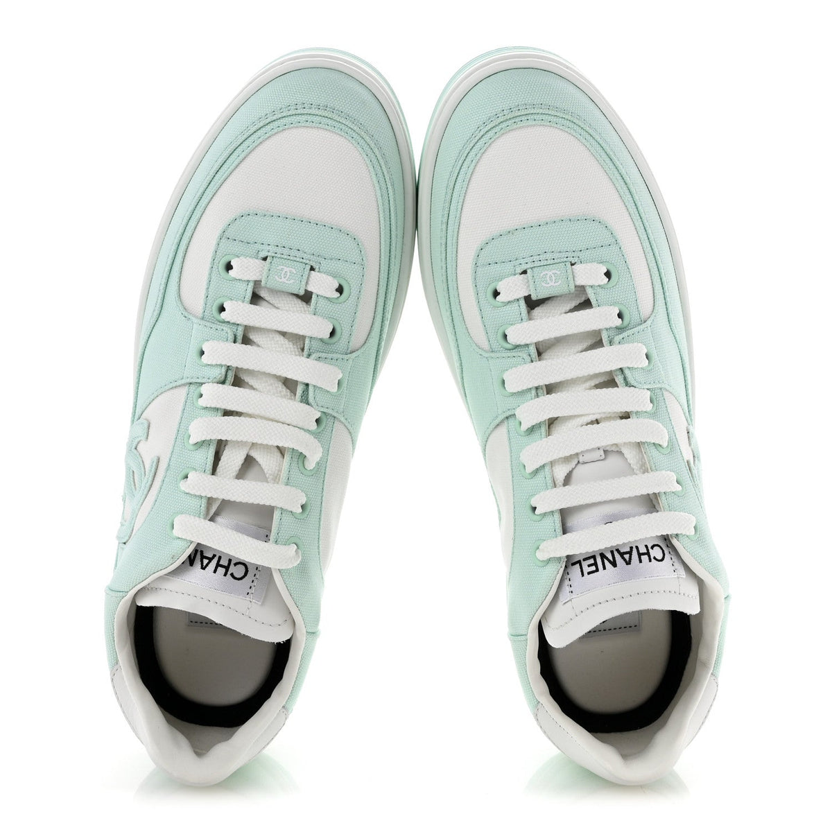 Cotton Sneakers 41 Light Turquoise White