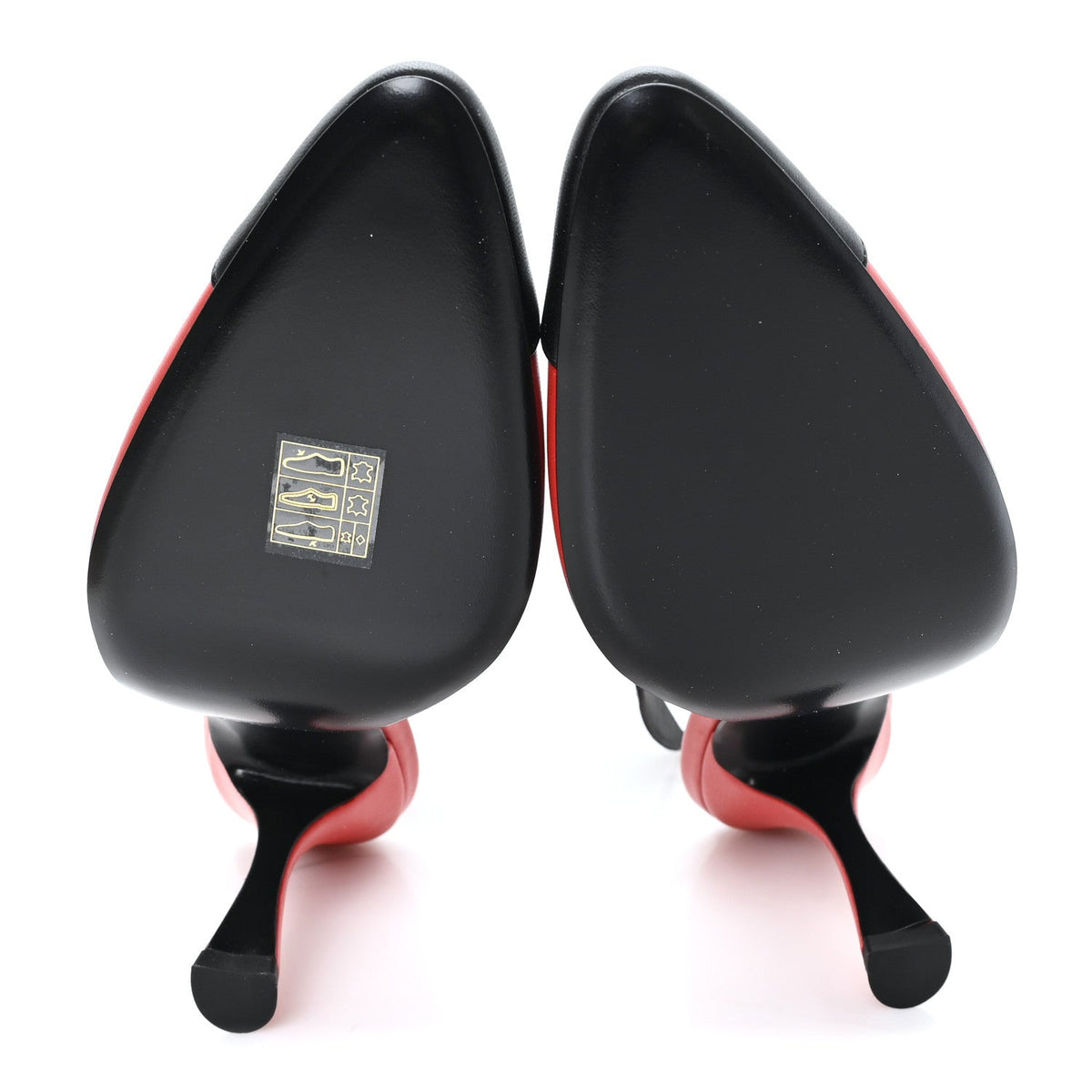 Lambskin Patent Calfskin Cap Toe CC Slingback Pumps 38 Red Black