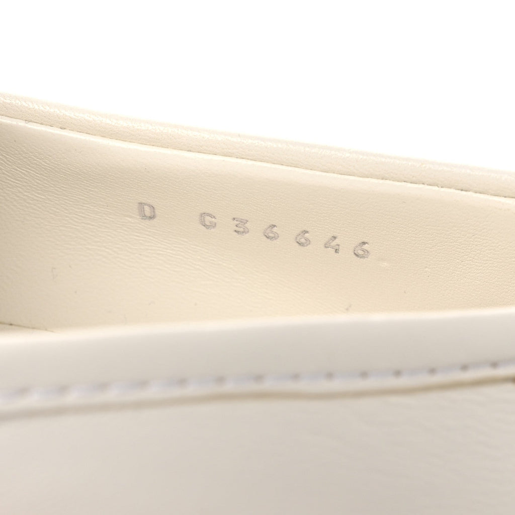 Shiny Lambskin Quilted CC Turnlock Loafers 37.5 White