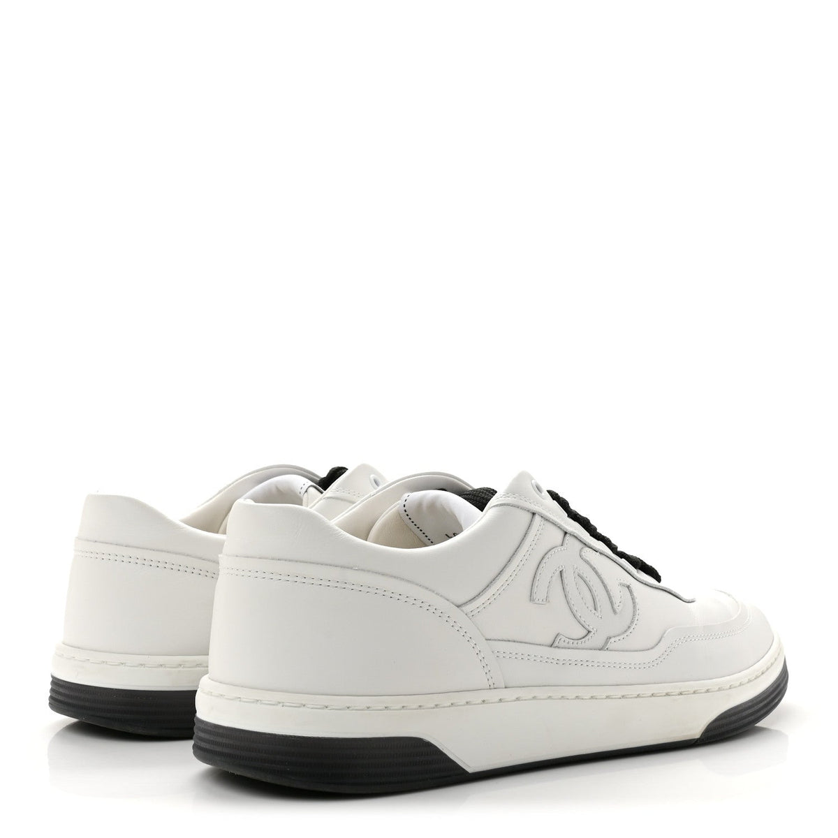 Calfskin CC Womens Sneakers 40 White Black