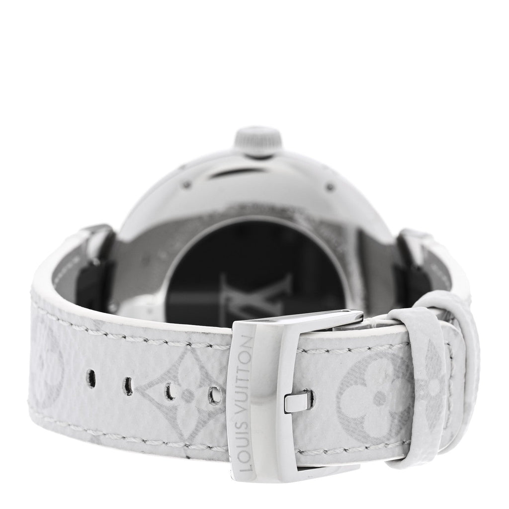 Stainless Steel Rubber 44mm Tambour Moon Dual Time GMT Quartz Watch Silver