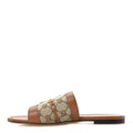 Calfskin Monogram Horsebit Womens Slide Sandals 38 Sundial Beige Ebony