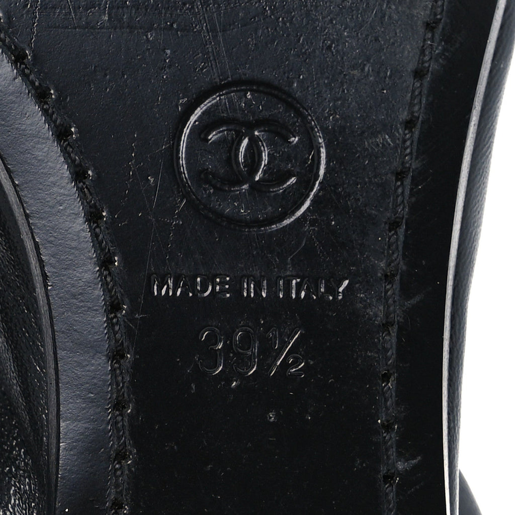 Lambskin CC Turnlock Ballerina Flats 39.5 Black