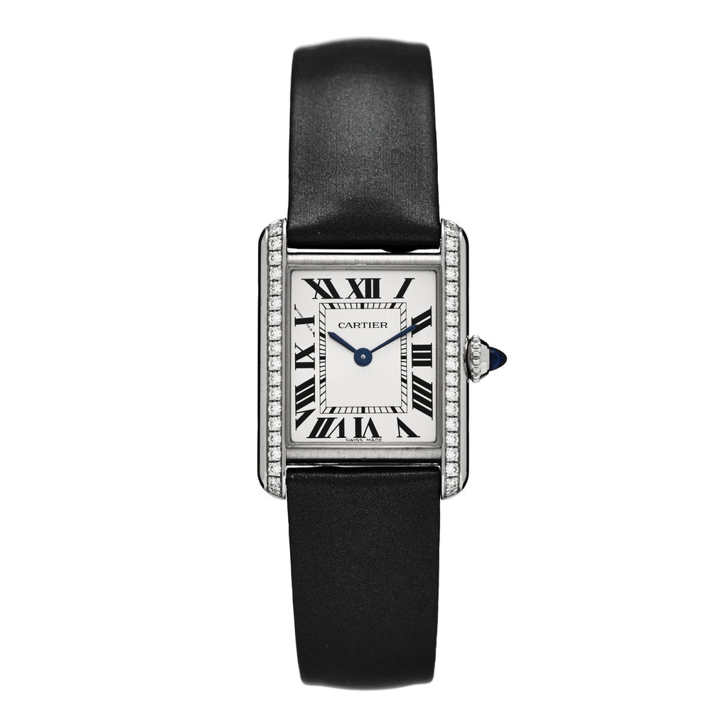 Stainless Steel Satin Diamond 22mm Must de Cartier Tank Quartz Watch