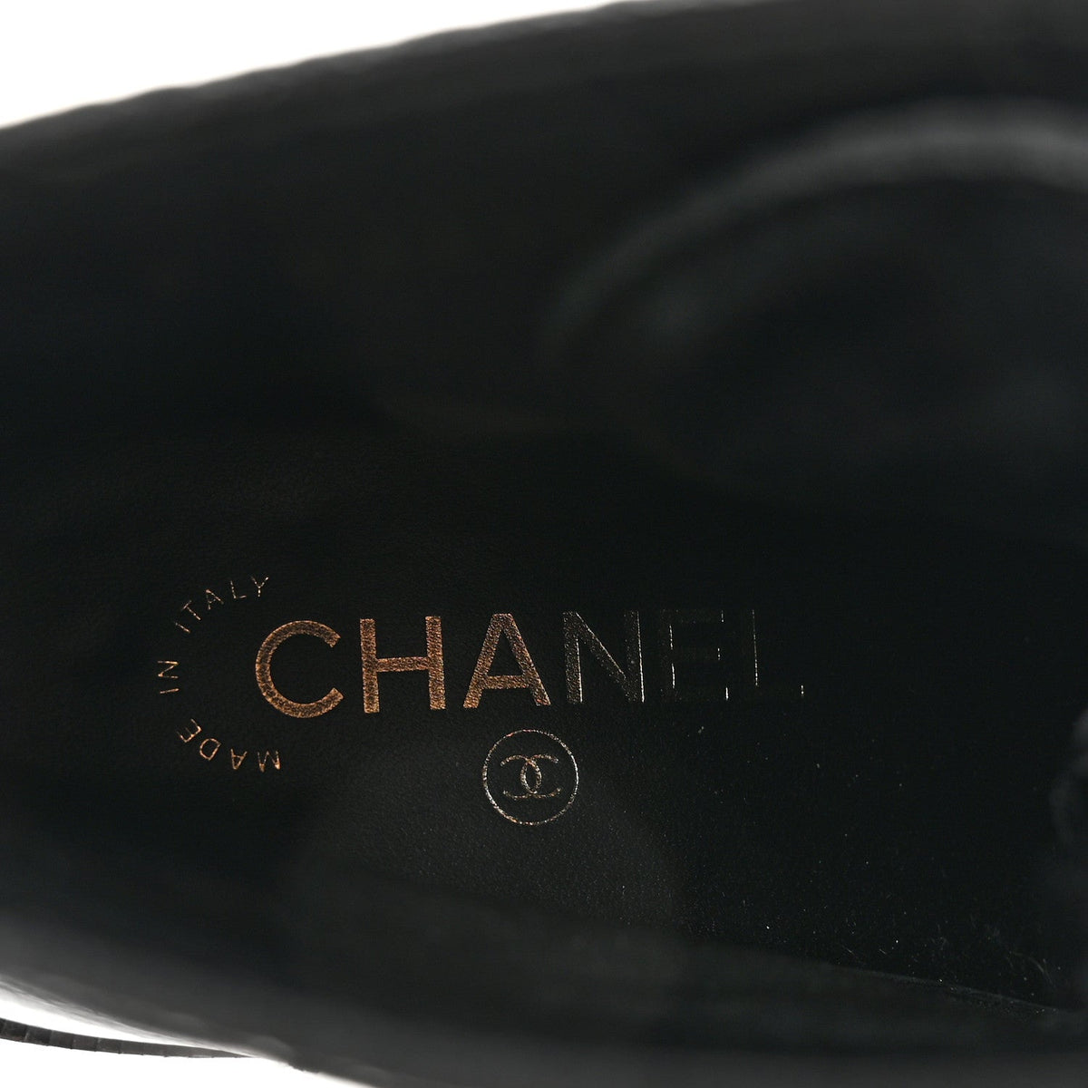 Shiny Calfskin Velvet Pearl Combat Short Boots 38.5 Black