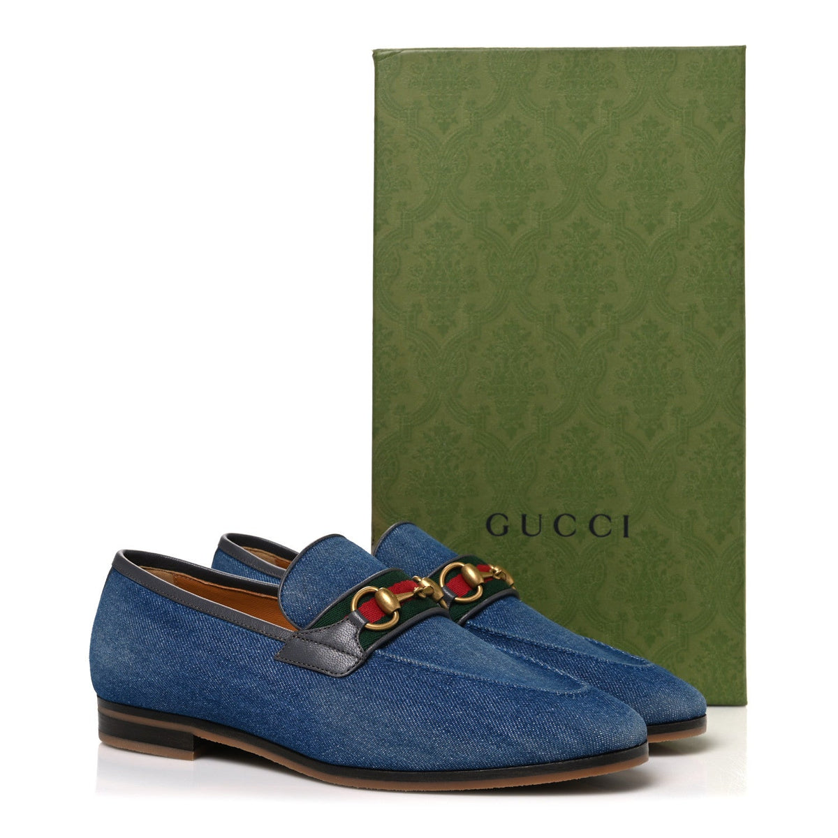 New Denim Delave Web Mens Horsebit Loafers 8 Blue