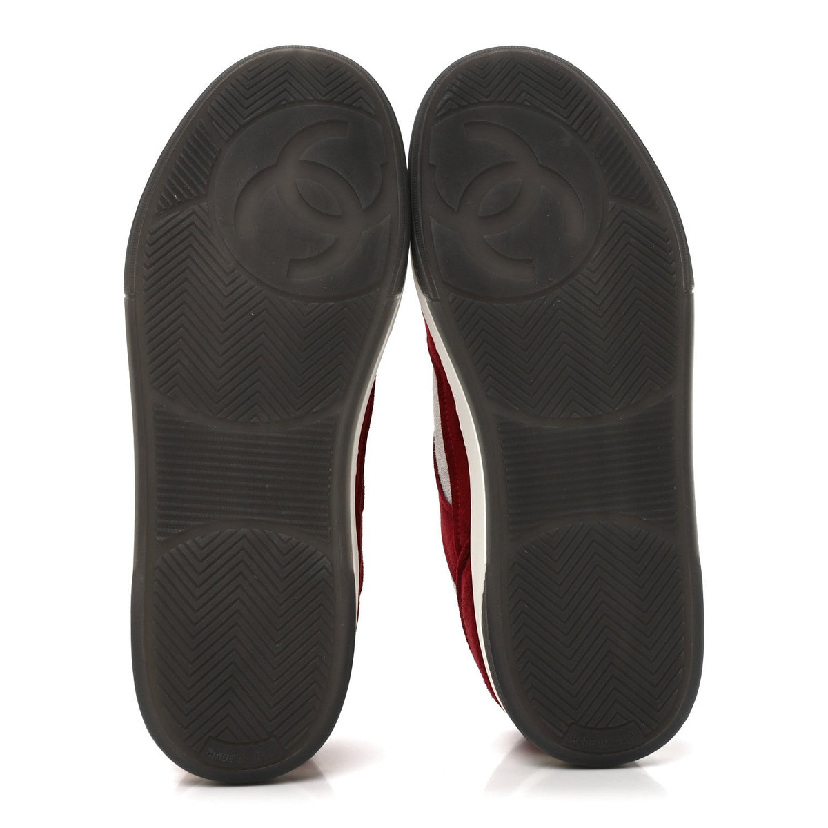 Suede Kidskin Womens CC Sneakers 38.5 Burgundy White