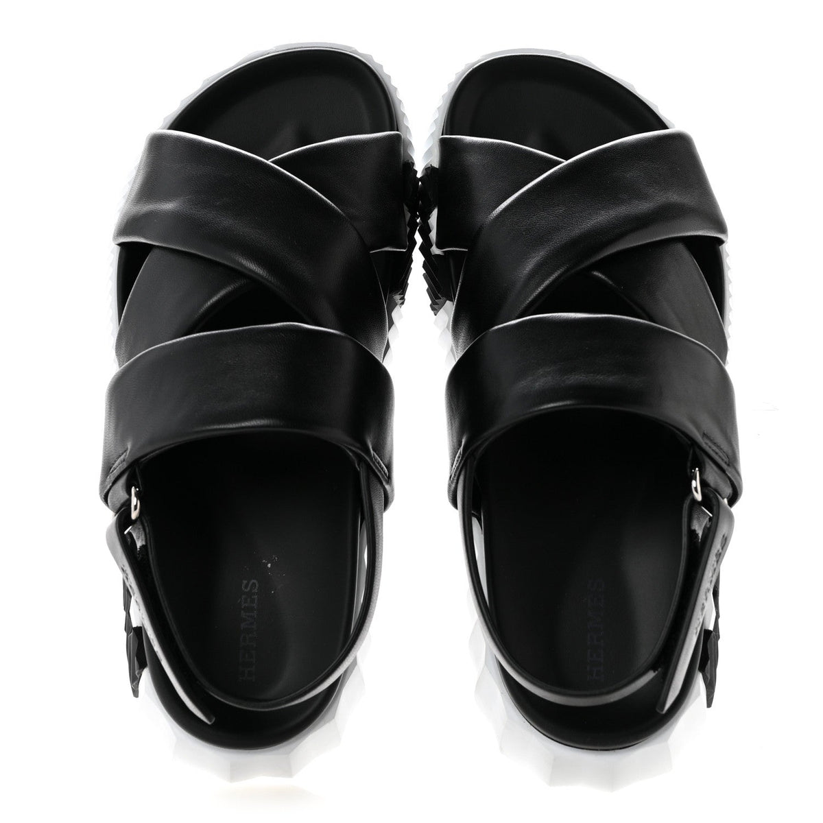 Calfskin Womens Electric Sandals 38.5 Black