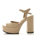 Calfskin CC Platform Sandals 37 Light Beige