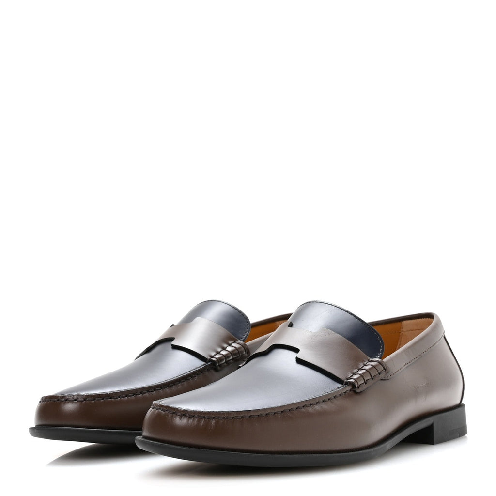 Calfskin Mens Duke Loafer 42 Marron Ebene Marine