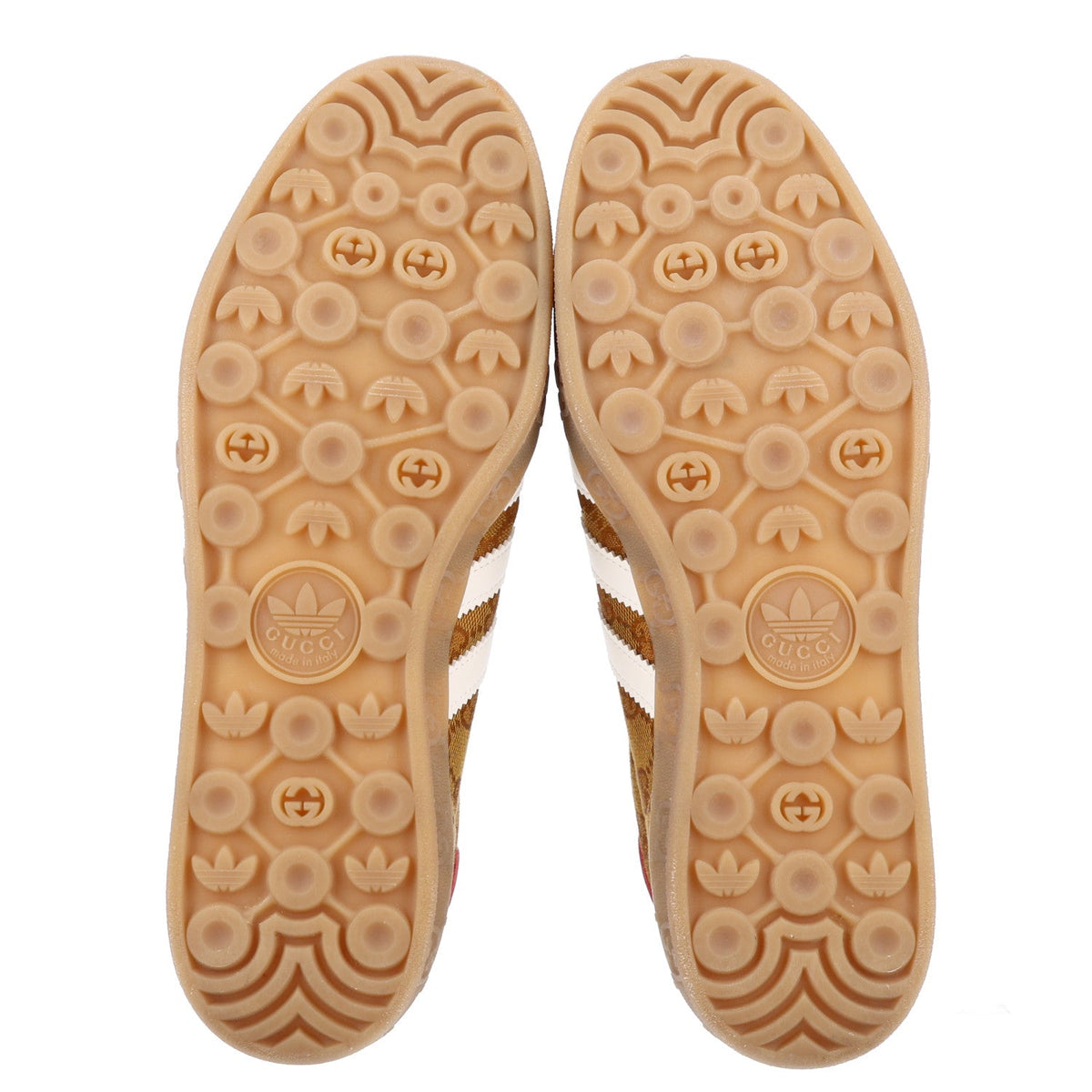 X ADIDAS Vintage GG Monogram Mens Gazelle Sneakers 11.5 Mid Natural Nut Off White