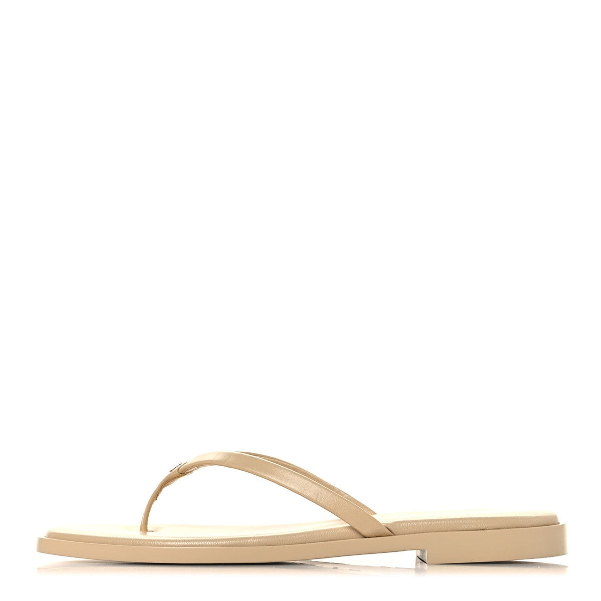 Goatskin CC Times Square Thong Sandals 37.5 Beige